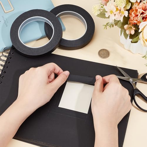 Image of NICENEEDED 2 Rolls Black Painters Tape, 0.6 Inch Wide No Residue Masking Tapes Artist Drafting Tapes, Adhesive Paint Tape for Painting Labeling DIY Crafting Home Decoration Projects