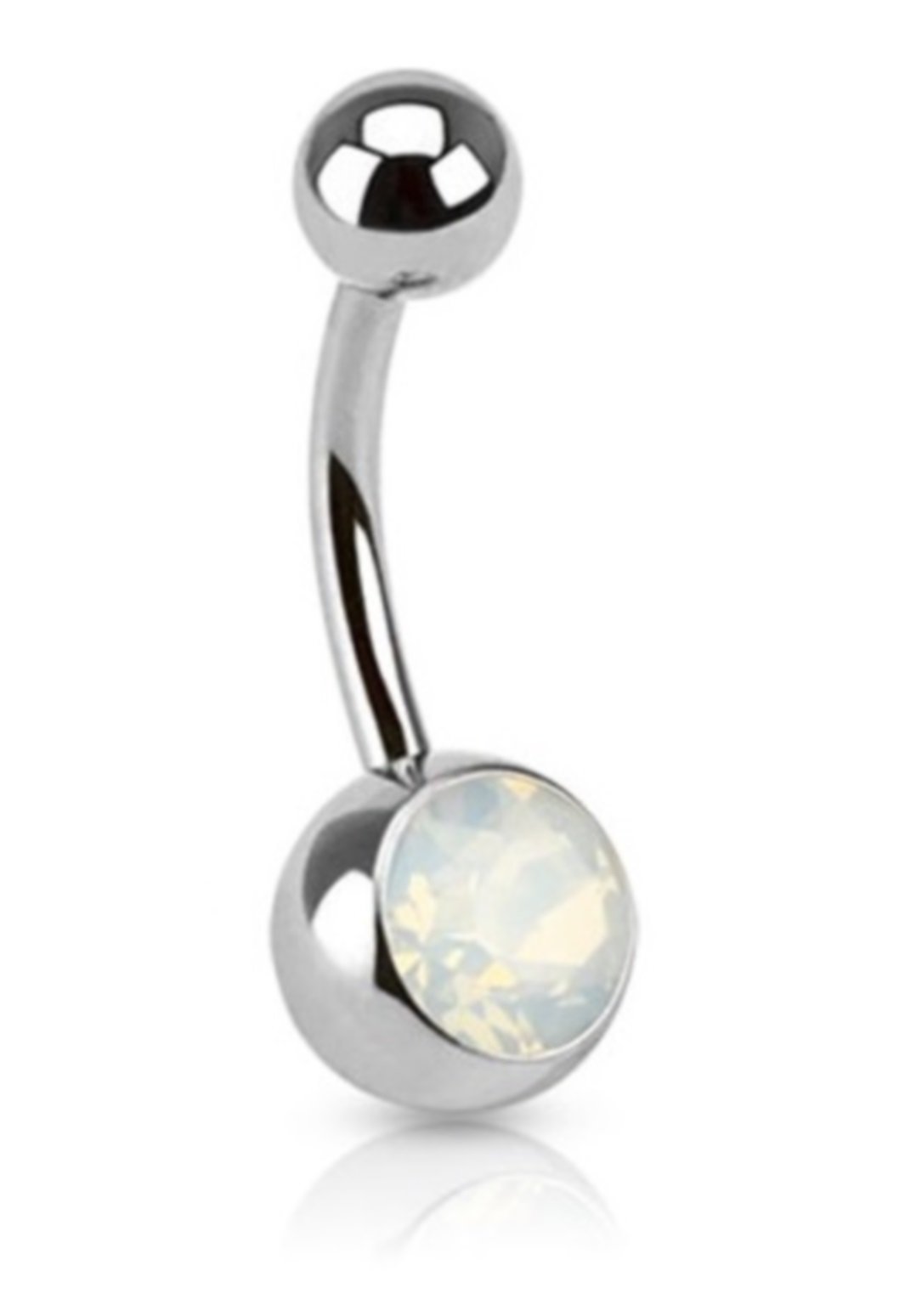 Vibrant Clear Opalescent Stone Navel Ring Fancy Belly Button Piercing Jewelry