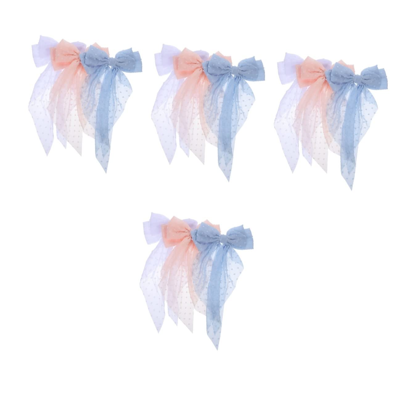 Healeved 12piezas Lazos De Pelo Para Niñas y Mujeres Horquillas De Satén Con Larga Accesorios Elegantes y Clips De Moda Para