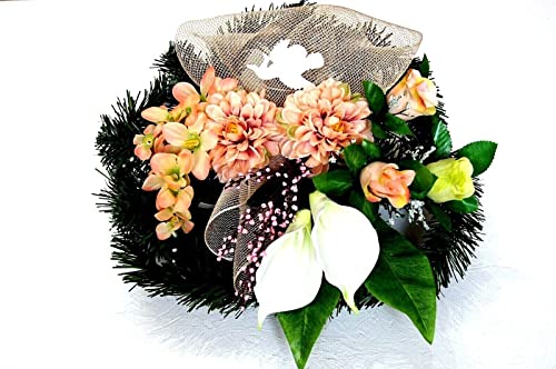 Totensonntag Allerheiligen Grabgesteck Gedenken Grabschmuck Kunst Calla Rosen (BR 7 - 01) Cover