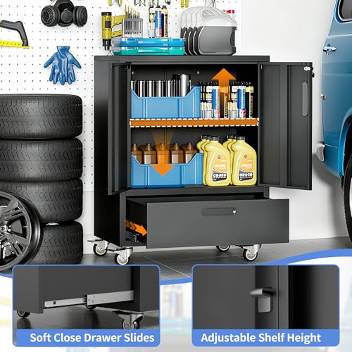 Image of Metal Storage Cabinet for Garage, Tool Cabinet, Utility Cabinet