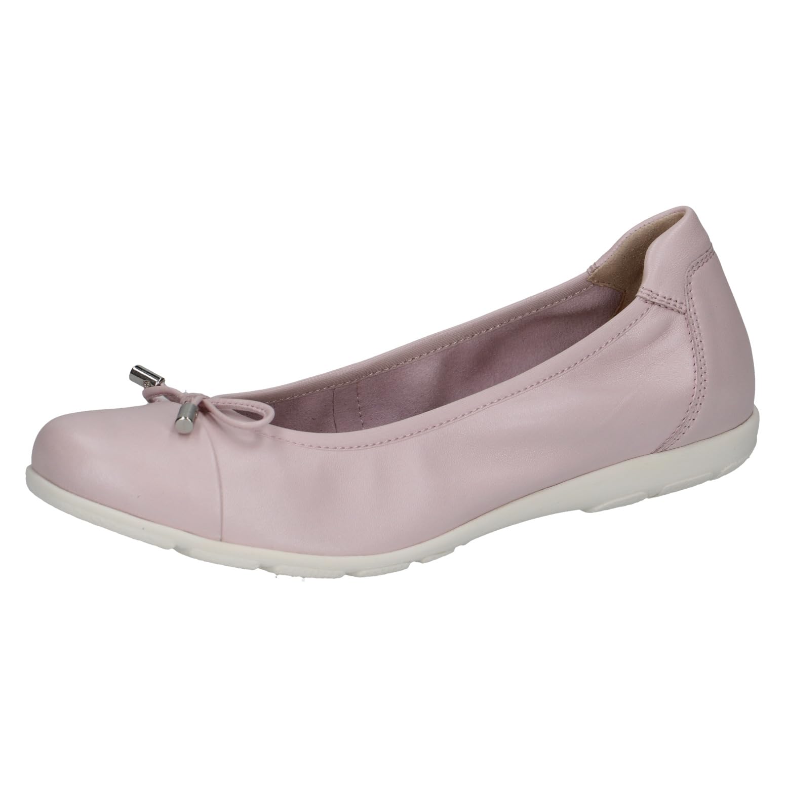 CAPRICE Women Ballet Flats Leather Bow, Pink (Lt.Purple Perl), 5 UK