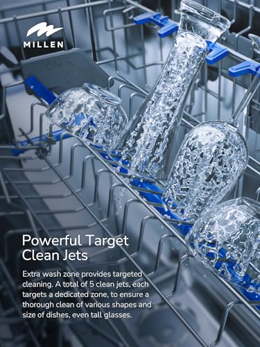 MILLEN Built-in Dishwasher 45cm - Compact and Efficient, Auto Open, Indicator,AquaStop, 3Y Warranty, MDW 45731.