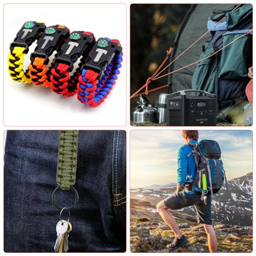 Paracord Set, 26 Stück 4mm Paracord 550 Nylonschnur, 26 Farben 3M Multifunktionale Nylonseile Zeltseil, Paracord Schnur für DIY Armband, Schlüsselbund, Camping Outdoor Sport
