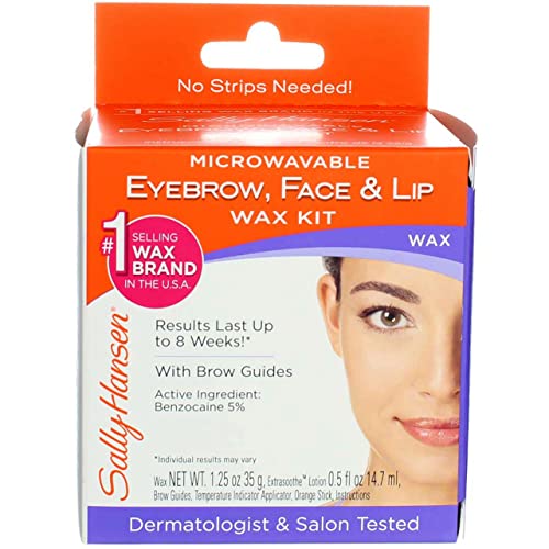 Sally Hansen Microwaveable Eyebrow, Face & Lip Wax Kit (Pack of 5...