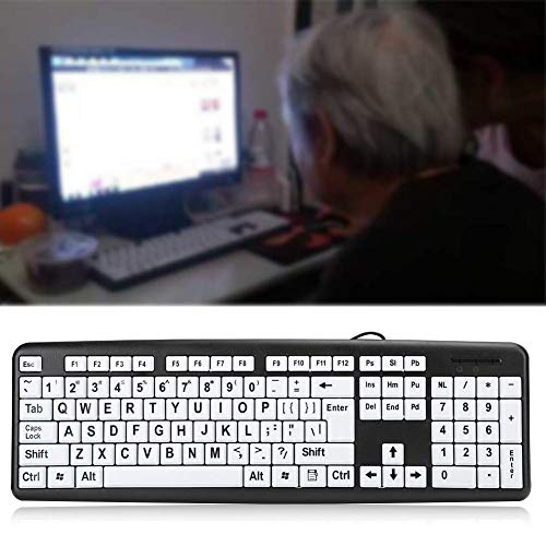 USB Bedraad Verlicht Toetsenbord Grote Drukbrief Met Wit Verlicht LED Verlicht Toetsenbord 104 Toetsen Standaard Volledige Grootte