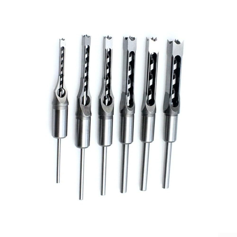 Set 6 per punte Foro Quadrato Mortasatrice Acciaio Set 6 per