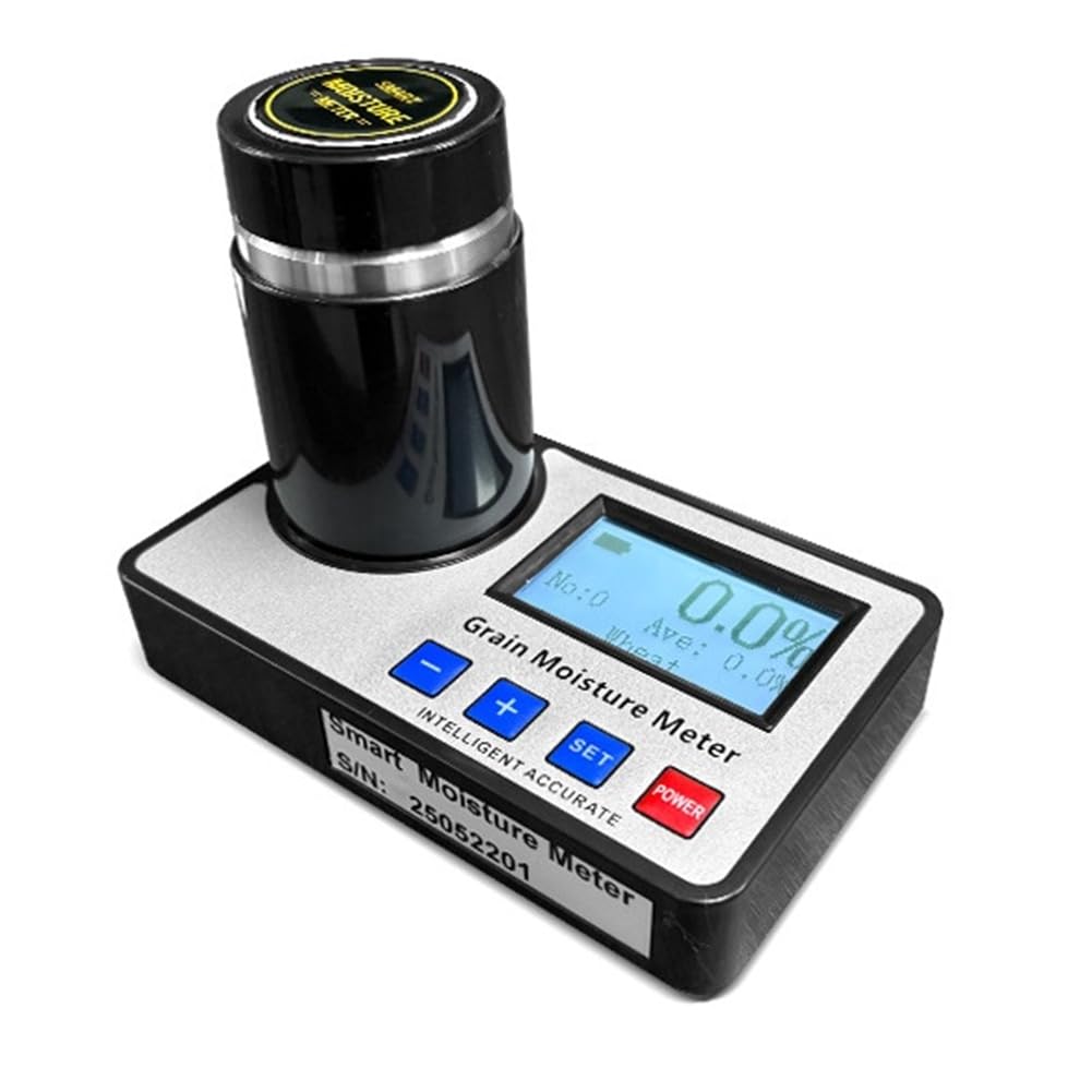 GNURBDILFO Grain Moisture Meter Digital Display for 19 Kinds of Grains Smart Moisture Tester for Cocoa Beans Wheat Corn Analyzer
