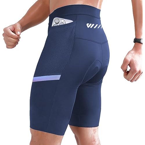 Wulibike Bicycle Shorts for Men,4D Padded Bike Shorts for Men Biking Mountain Shorts with Pockets
