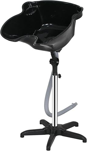 ZENY Cuenco de champú portátil con altura ajustable para champú con drenaje de lavado de cabello, fregadero para lavado y corte de cabello en casa