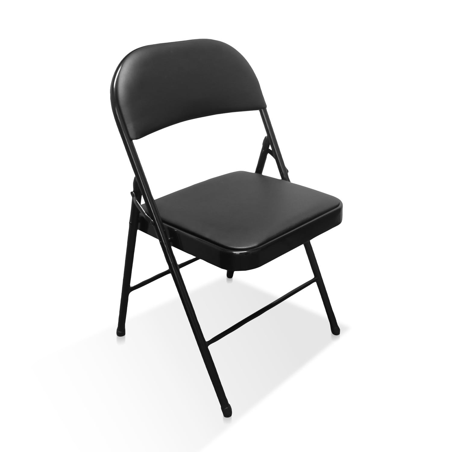 Royalford Heavy Duty Folding Padded Chair with Metal Frame Padded Seat Foldable Chair for Outdoor & Indoor Home Office Dining Easy Store Back Rest Computer Desk Chairs, Black