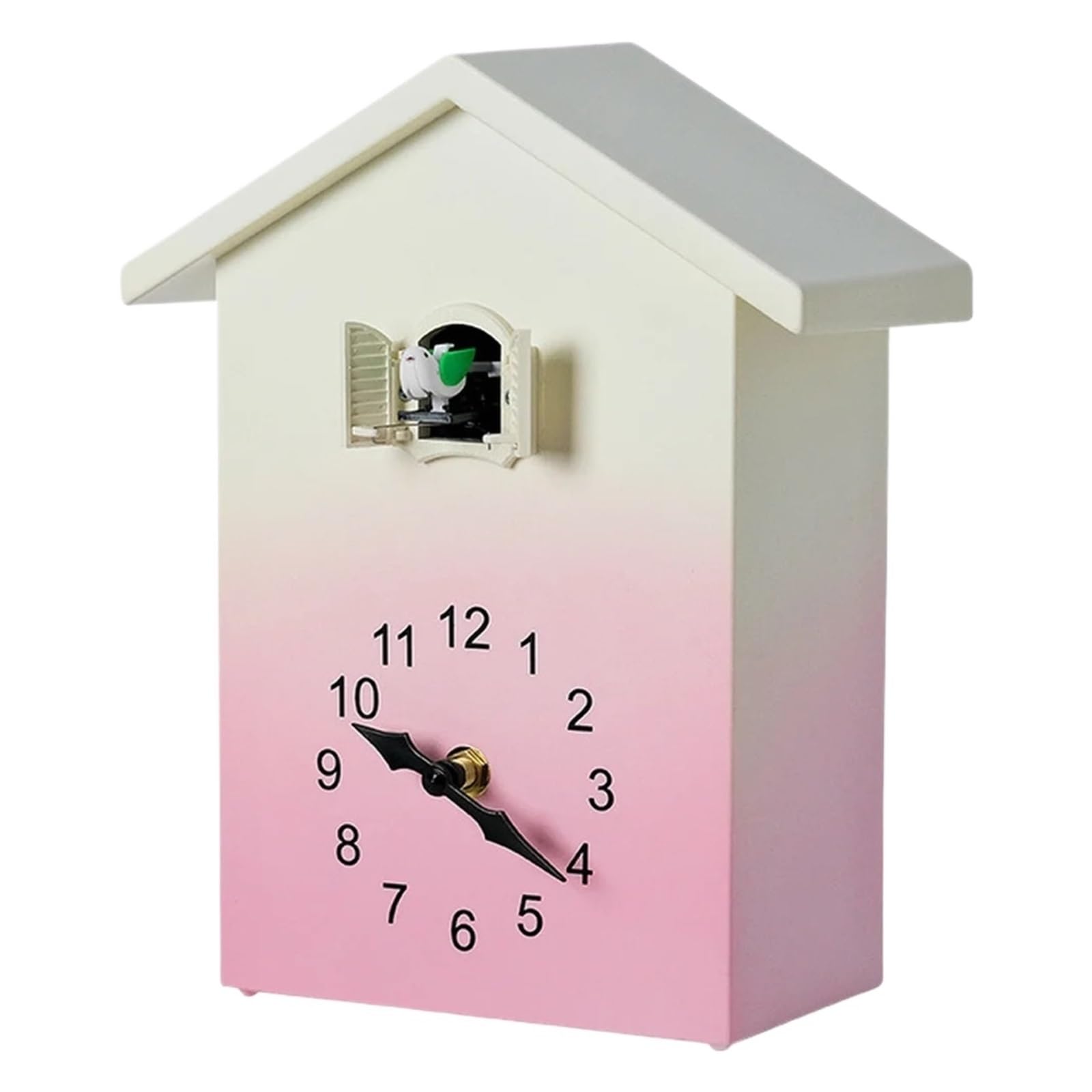 GOXQIT 1 Pcs Cuckoo Wall Clock Featuring Silent Movement Hourly Sound House Design For Living Room Placement For Living Room(Pink)