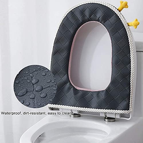 NYZABDL WC-Sitzbezug Kissen Pads, weiches Badezimmer WC Kissen, lustige Reißverschluss WC-Sitzbezug Pads, wasserdicht Antil Leder Home WC-Sitzkissen, waschbar, Four Seasons Universal – Bild 4