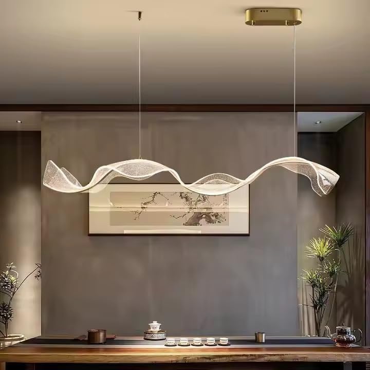 Modern LED Linear Chandelier – Adjustable Hanging Pendant Light for Dining Room, Kitchen Island & Living Space-image-21
