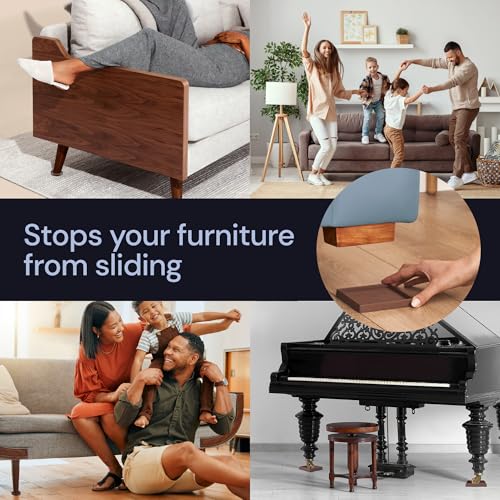 Castermaster 789554933650 Non Slip Furniture Pads- 2X2 Square Rubber Anti Skid Caster Cups thumb #1