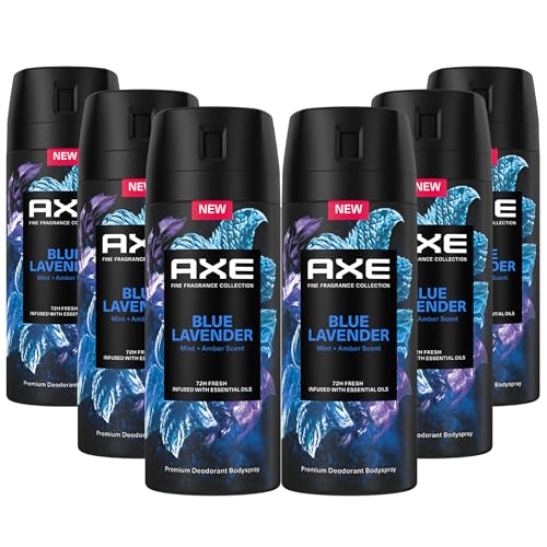 Axe Spray corporal Premium Aqua Bergamota, sin sales de aluminio, 150 ml, 6 unidades