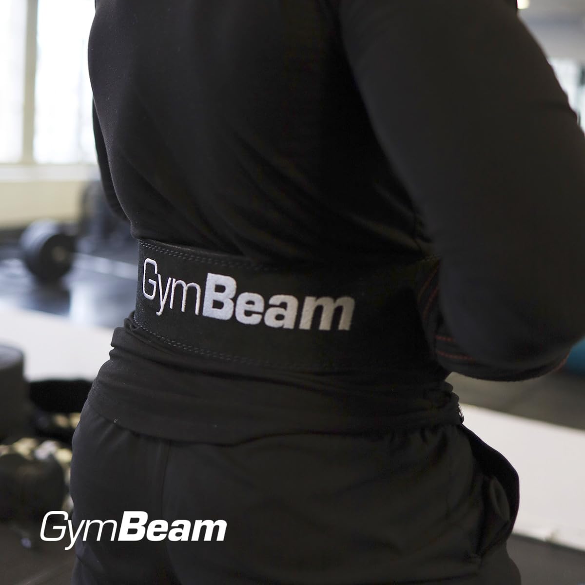 GymBeam Gürtel für Gewichtheber - Weightlifting Lever Belt aus 100% Leder, verstellbare Schnalle, für Powerlifting Krafttraining, ideal für Kniebeugen, Deadlifts, Bodybuilding, Crossfit