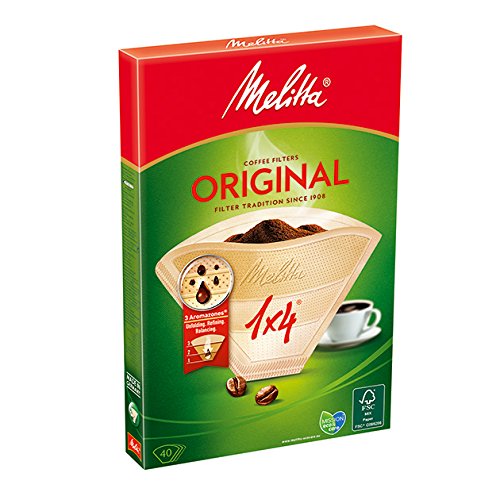 Melitta Coffee filter paper , Size 1×4, Pack of 40, Brown