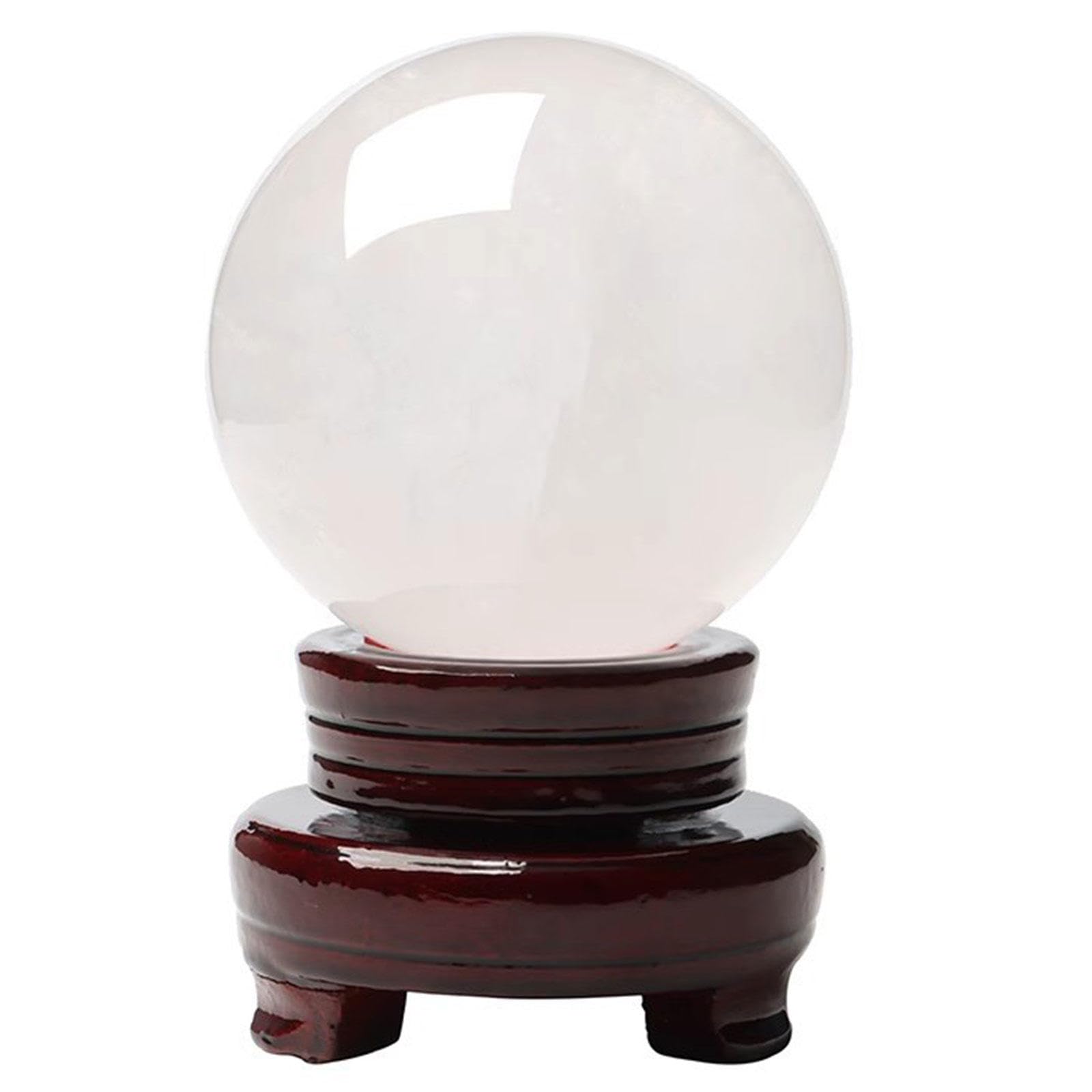 RVBLRDSE Clear Quartz Crystal Ball with Stand Sphere Gemstone Sculpture Figurine for Decorative, Divination or Feng Shui, and Fortune Telling,80mm Gemstone Stone