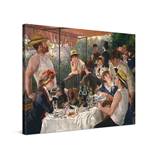 PICANOVA – Pierre-Auguste Renoir – Luncheon of the Boating Party 80x60cm – Quadro Su Tela – Stampa Incorniciata Con Spessore Di 2cm Altre Dimensioni Disponibili Decorazione Moderna – Arte Classica