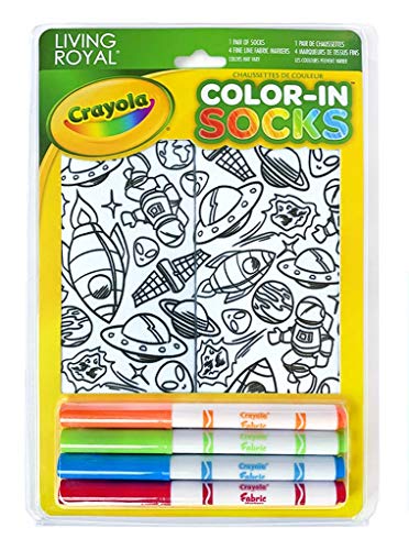 Kid's Crayola Color-in Socks - Includes 1 Pair of Socks and 4 Fabric