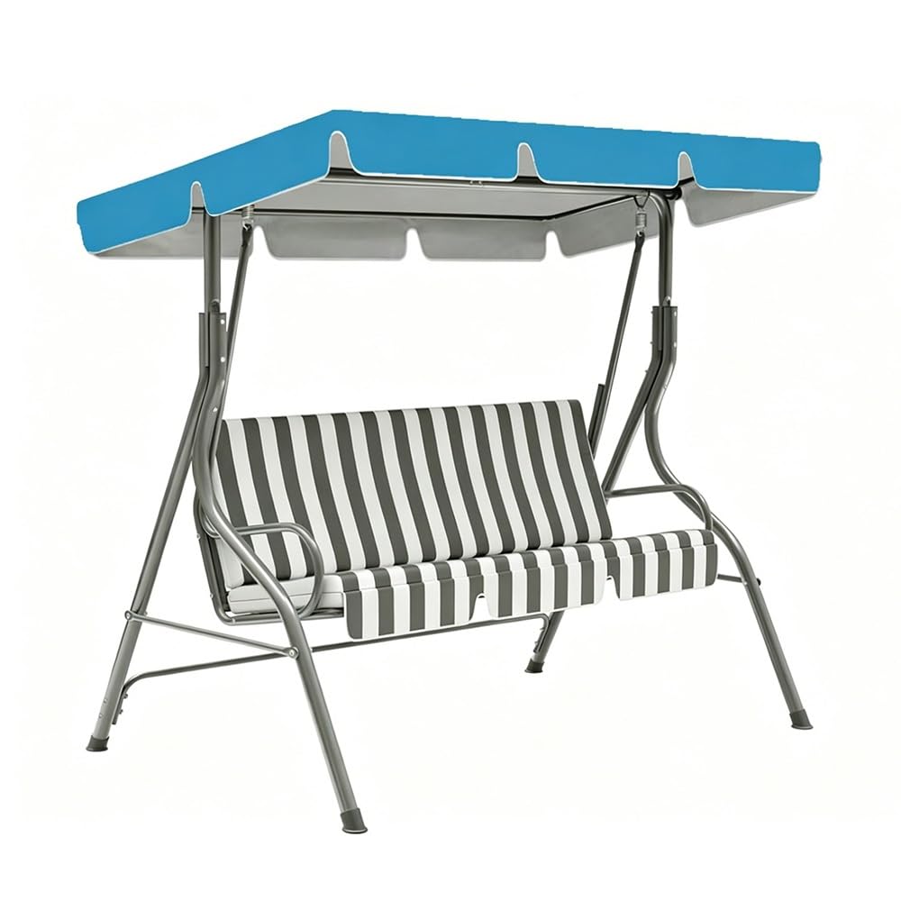 BEWEGNLNHK Waterproof Patio Swing Canopy Replacement Cover 2 3 Seater Porch Swing Canopy Replacement Top Cover Outdoor Swing Cover For Garden Porch Hammock(Sky Blue,249x185cm/98x73in)