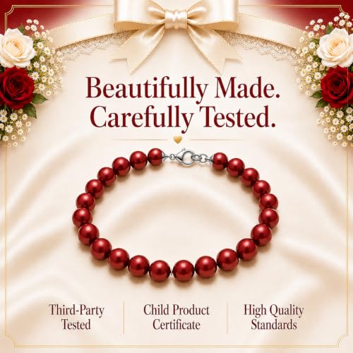Image of Baby Crystals Personalized Red Bracelet for Protection -Baby Jewelry for Girls | 14K Gold-Plated or Sterling Silver Initial Charm Bracelet | Baptism, Birthday Gifts