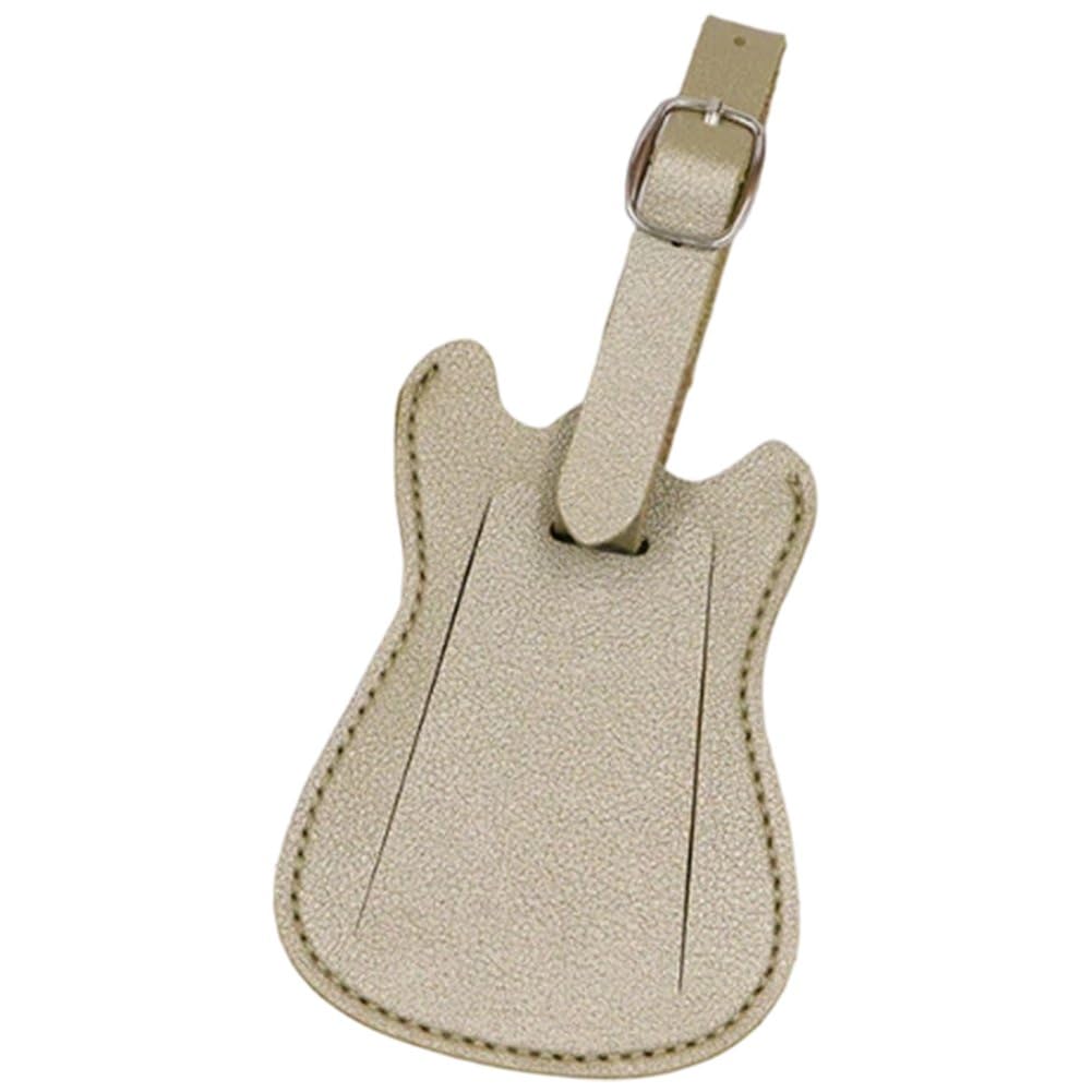 Sslvya Guitar Luggage Tag for Suitcases, Leather Baggage Tags Anti-lost Bag Tags Travel Id Label for Women Men