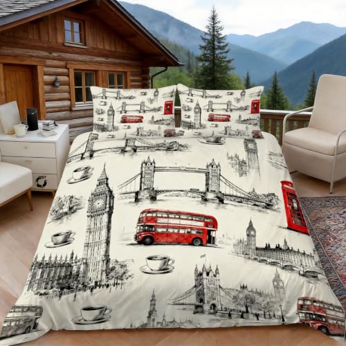 Housse de couette 220x240 microfibre infroissable 2 places - 2