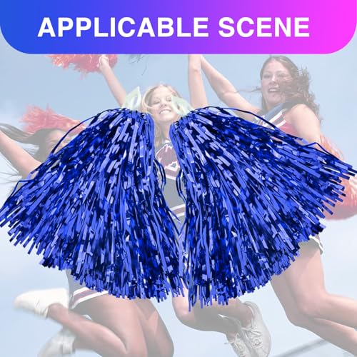Katyjun 4 Stück Cheerleader Pompons, Pom Poms Cheerleading, Pompoms aus Metallfolie