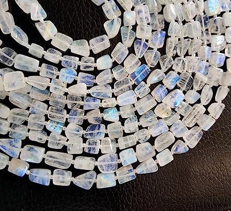 Pierre de lune arc-en-ciel, perles pépites lisses pour réparer et créer