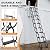 Velorantia 2.2M Wall Mounted Retractable Attic Ladder with 2 Handrails