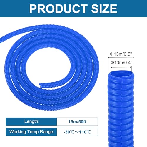 Gaine de protection flexible bleue 15,2m avec outil guide-câble - 2