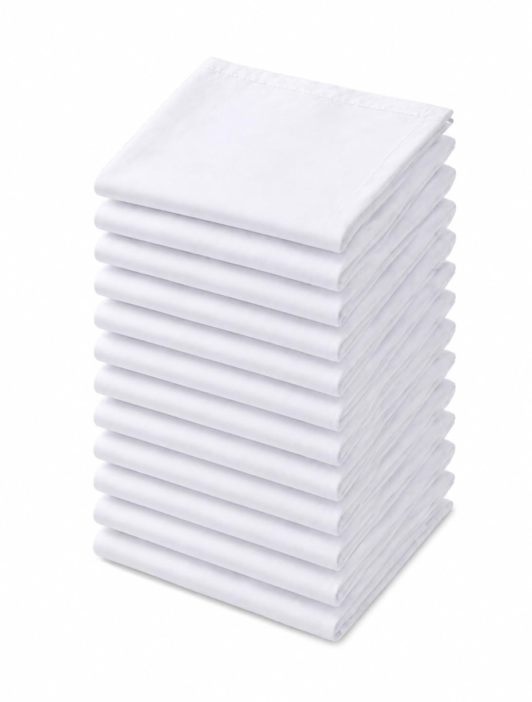 Men's Plain White Pure Cotton Handkerchief – Pack of 12| Soft, Absorbent & Skin Friendly | White Rumal for Men | Daily Use, Office & Gifting-image-43