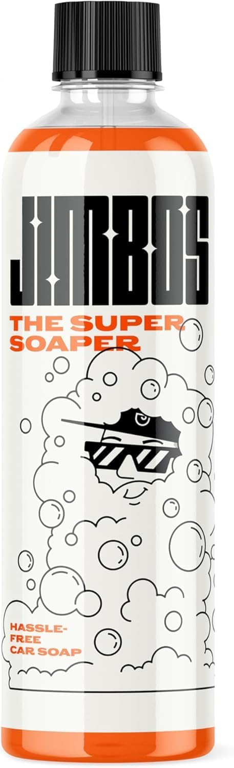 Jimbos SUPER SOAPER – Touchless Car Wash Soap Concentrate | High Foaming pH Neutral Car Shampoo for Foam Cannon, Pressure Washer & Rinseless Wash | Safe for Ceramic Coatings – 16 fl oz