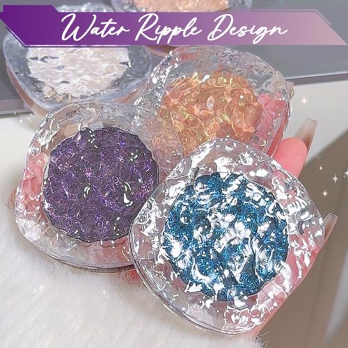 Eyeshadow Palette, Glitter Cream Eyeshadow Palette, Shimmering Creamy Purple Eyeshadow for Day & Night Eye Make-Up, Long-Lasting Waterproof Eye Shadow Pallets for Women Girls (2#Shimmer Gold) - Image 4