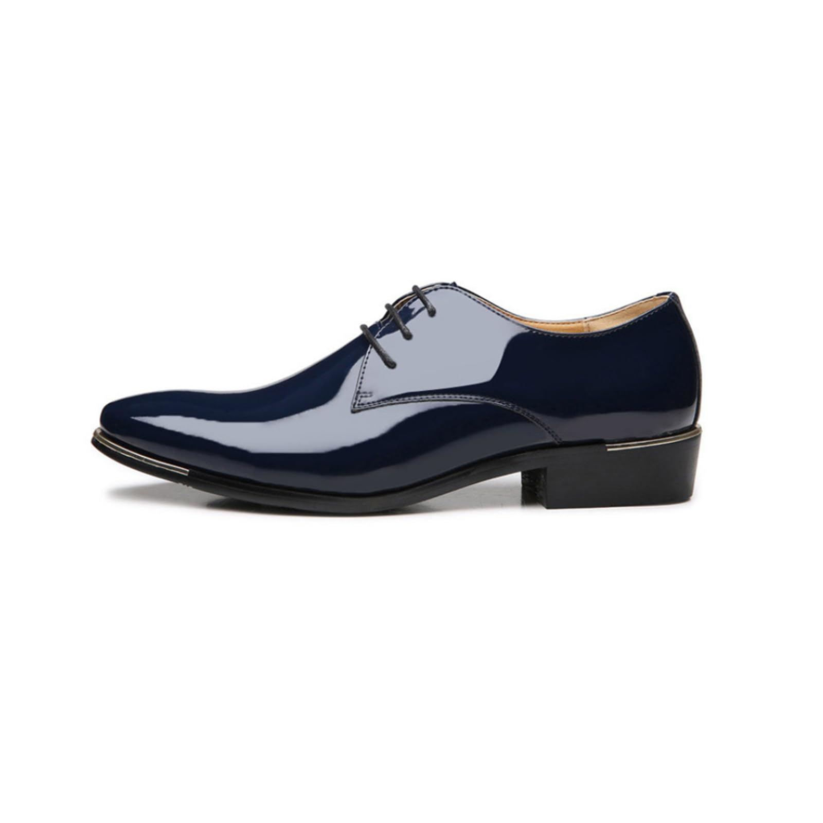 Amazon.com: Men Dress Shoes Pointed-Toe Lace-up Patent Leather Formal Shoes  Classic Business Wedding Tuxedo Oxford Shoes for Men's Fashionable Dress  Shoes (Color : Blue, Size : 6.5) : Clothing, Shoes & Jewelry