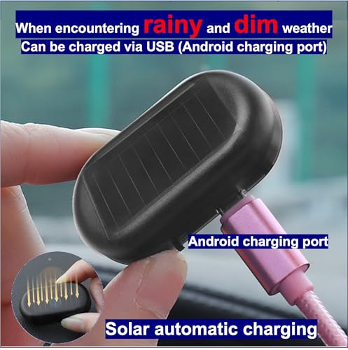 image for RQG Fake Car Alarm Light,Car Solar Power Simulated Dummy Alarm,Anti-Th