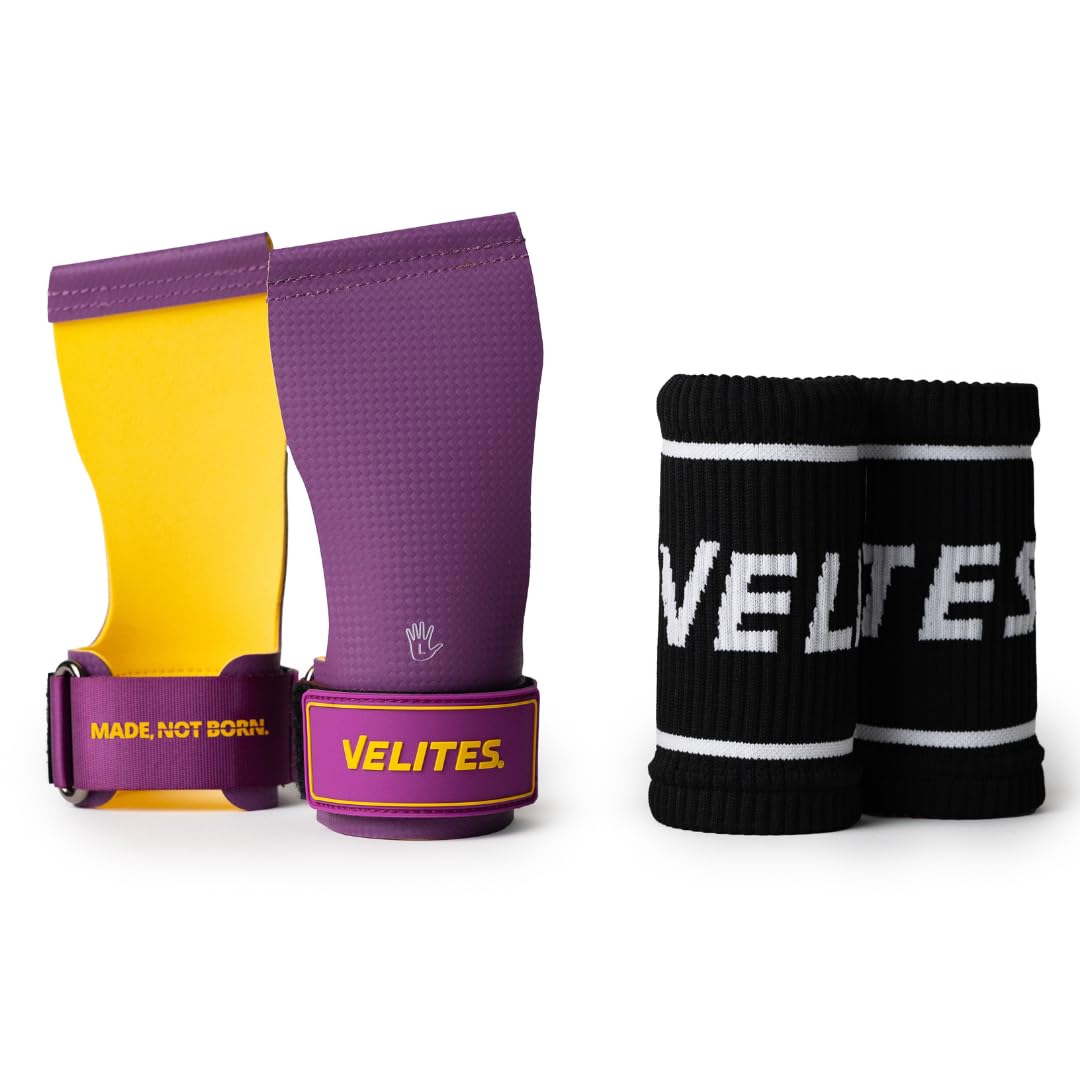 Velites I Quad Ultra Magnesium Free Grips I for Crosstraining or Gymnastics Athletes I Improve Your Results and Achieve Your Goals I Size M I Color Purple Mustard., Purple Mustard, M