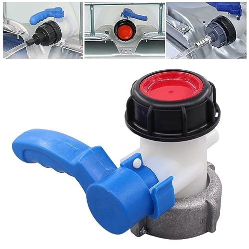 IBC Adapter DN50 75cm zu S60x6 IBC Tankadapter DN 50 Auslass Regelventil Absperrklappe Kugelhahn Wassertank Klappenhahn Regentonne Auslaufhahn Ventil Gartenhahn Ablaufadapter für IBC Regenwassertank