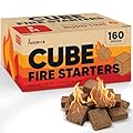 Moscow-Mix Fire Starter Cubes (160 PCS) Bulk Fire Starters for Grill, Campfires, Fireplace, Charcoal Starter, BBQ, Wood Stove, Fire Pits - Lighter Cubes - Odorless, Waterproof, Fire Starter Squares