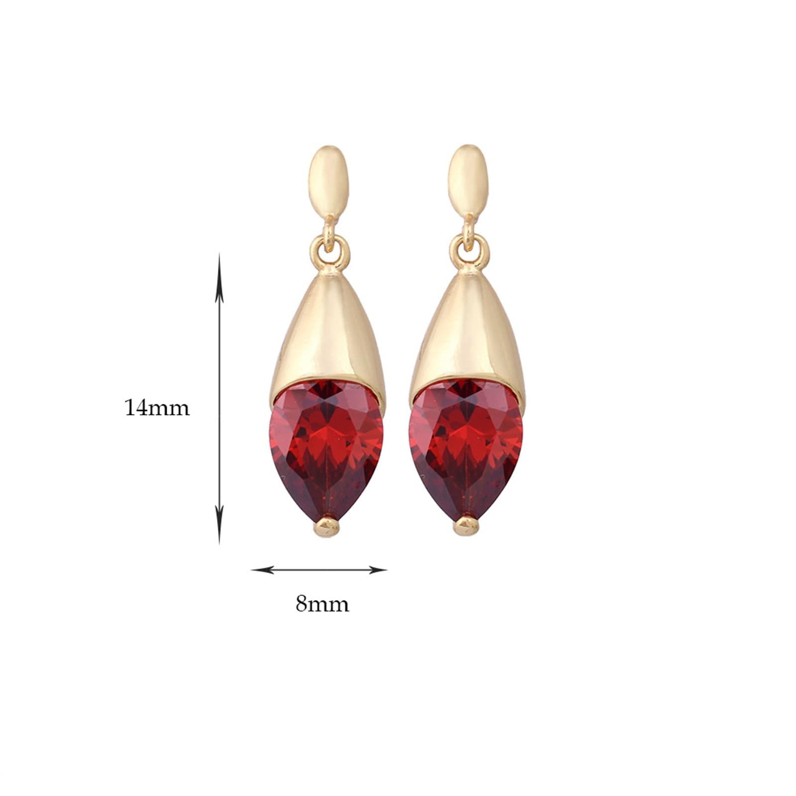 WZGWDC Ohrringe aus 9-karätigem Gold für Damen, mit Wassertropfen-Amethyst-Ohrhängern für Damen