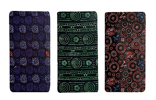Image of BLUE Leaf Men's Regular Fit Premium 100% Pure Cotton Print Lungi - (2059 Assorted 2.25 Meters) Combo Pack of 3