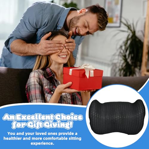 DTYGUIXE Cuscino di Supporto Lombare Cuscino Posteriore con Cinghia Regolabile Cuscino Lombare in Memory Foam Cuscino di Sostegno Lombare per Sedia da Ufficio, Seduta Auto (Nero) - 7