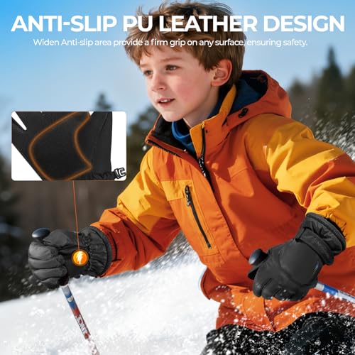 rivmount Kids Winter Gloves Warm Thermal Cold Weather Snow Waterproof Windproof Touchscreen Ski for Boys Girls - Image 4
