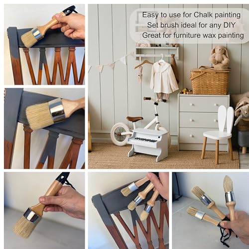 Unique Paint 0004 CHALK PAINT BRUSH BIG Chalk Wax Paint Brush 4Pcs thumb #3