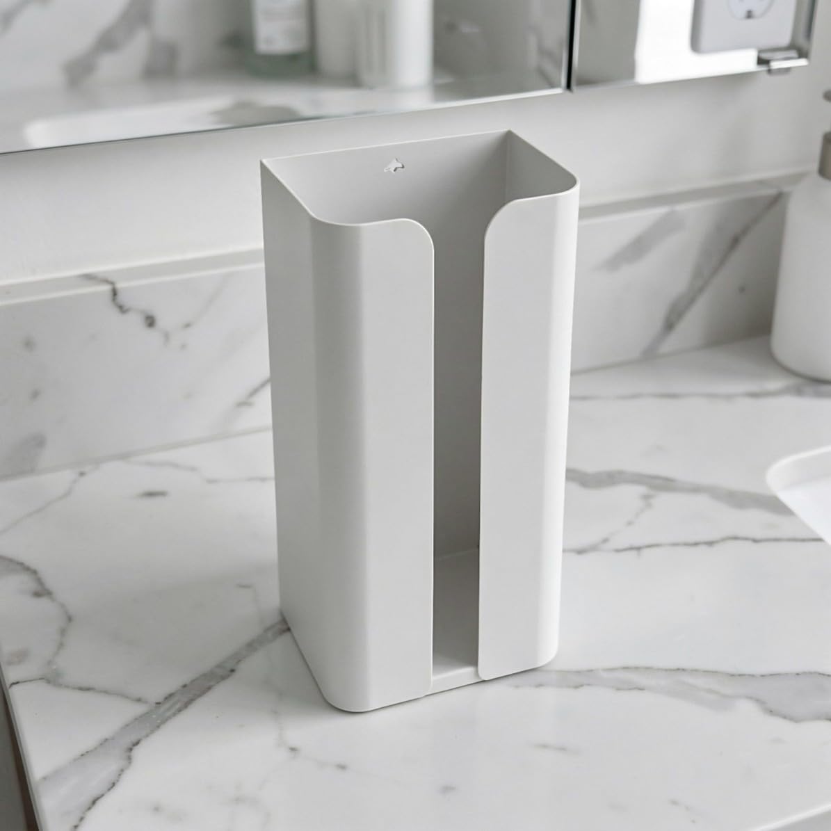 2 Pezzi Porta Fazzoletti Magnetico Bianco in Acciaio al Carbonio, senza