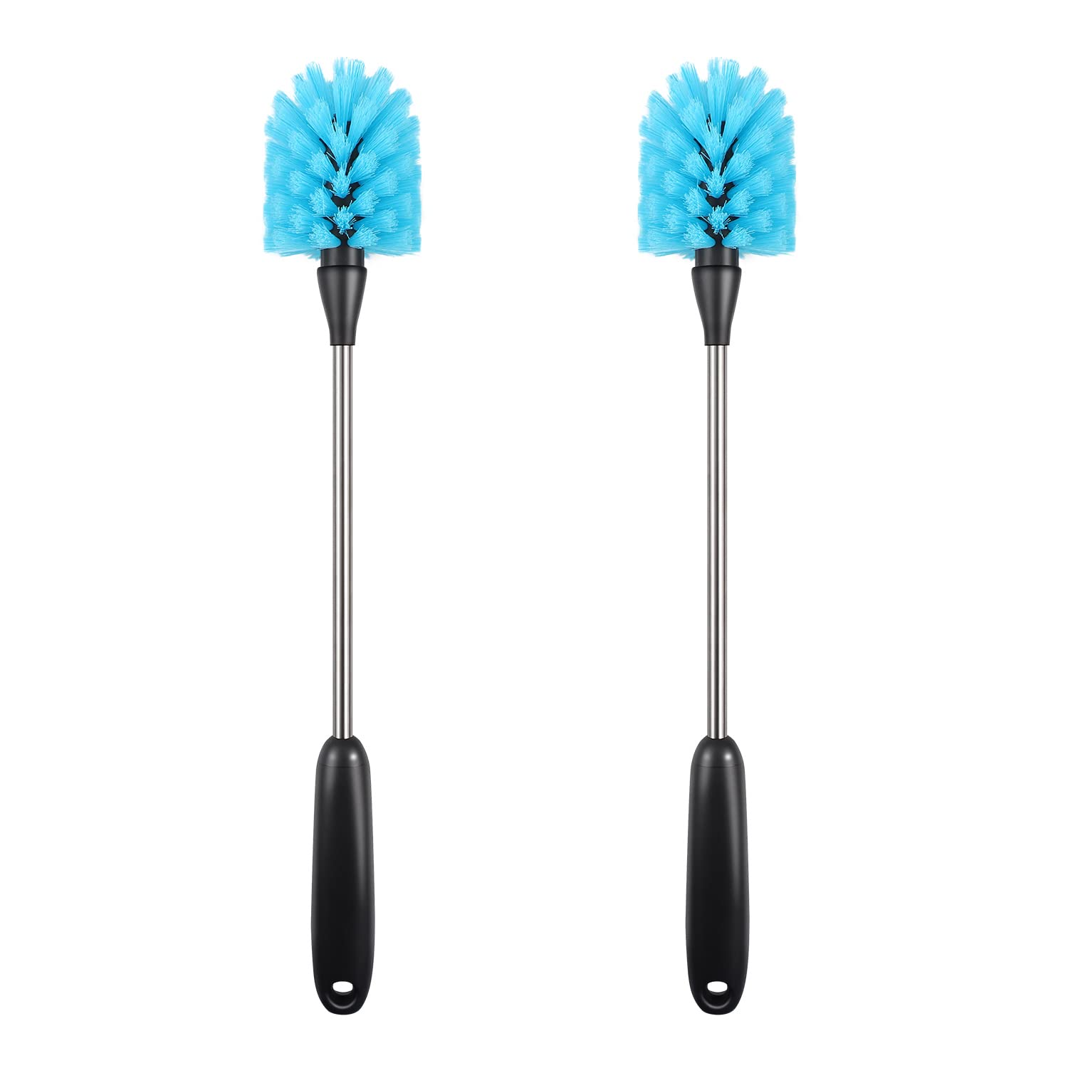 Set mit 2 Wasserflaschenbürsten, 38 cm lang, Flaschenreiniger bürste,Flaschenschrubber, Flaschenbürste extra lang ，Küchenbürsten für Wasserflaschen, Tassen, Gläser, Babyflaschen, Weingläser, blau