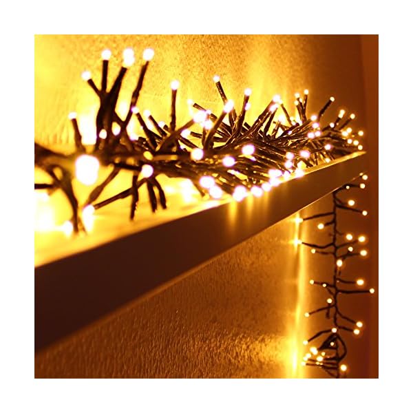 dszapaci Büschellichterkette Warmweiß 840cm Cluster Lichterkette für außen und innen LED Weihnachtsbeleuchtung Strom… – Bild 7