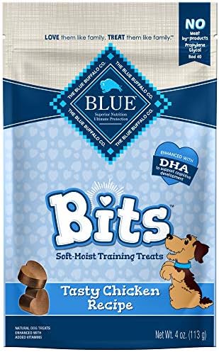Blue Buffalo BLUE Bits Natural Soft-Moist Training Dog Treats, Chicken Recipe 4-oz bag